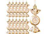 Inf Mini Ornamenti Natalizi A Forma Di Caramella - Set Da 6, Decorazioni Festive Per L'albero Champagne