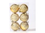 Inf Palline Di Natale Con Motivo Zebra, 6 Cm - Set Da 6, Decorazioni Festive Oro