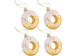 Inf Decorazioni Natalizie A Forma Di Ciambella - Set Da 4 Decorazioni Festive Oro
