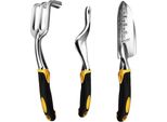 Set Di Attrezzi Da Giardino, Manico Ergonomico, Acciaio Inox, 3 Pezzi