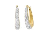 Paar Creolen Firetti "Schmuck Geschenk Edelstahl Ohrschmuck Ohrringe", Gold (Gelbgoldfarben, Kristallweiß, Kristallweiß), Ohrringe, Damen, 22,7Mm, Edelstahl, Mit Kristallstein (Synth.)