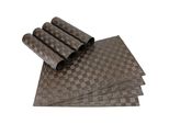Tovaglietta Moderna Set Di 8 Tovagliette In Plastica Intrecciata Marrone 45X30 Cm