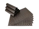 Tovaglietta Moderna Set Di 12 Tovagliette In Plastica Intrecciata Marrone 45X30 Cm