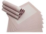 Tovaglietta Borda Set Di 12 Tovagliette In Plastica Intrecciata Bianco Panna 45X30 Cm Lavabile