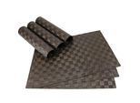 Tovaglietta Moderna Set Di 6 Tovagliette In Plastica Intrecciata Marrone 45X30 Cm