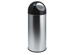 V-Part - AbfallbehäLter Mit Druckdeckel 55 Liter - Stainless Steel Plastic - Edelstahl, Schwarz
