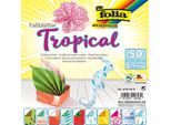 Folia 470/1515 Folia FaltbläTter-Set "Tropical"", 150 X 150 Mm, 50 Blatt"