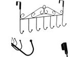 42,5 Cm Appendiabiti Da Porta In Metallo Da Montare Sopra La Porta | Appendiabiti Con 7 Ganci | Binario Per Gancio Da Porta | Binario Per Gancio Da Porta | Portabiti Per Porta | Binario Per Appendere La Porta Senza Forare | [Nero]