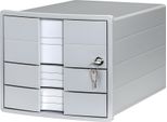 Han 1018-11 Cassettiera Impuls - A4/C4, 3 Cassetti Chiusi, Incl. Inserto + Serratura, Grigio Chiaro