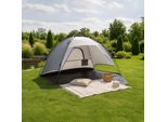 Conchiglia Da Spiaggia 'Mullsjö' 215 X 135 X 140 Cm Tenda Da Spiaggia Pop-Up Per 2 Persone Tenda Da Campeggio Automatica Semiaperta Idrorepellente Grigio Scuro / Grigio Chiaro