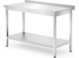 Tavolo Da Parete Hendi Con Ripiano - Avvitato, Profondità 700 Mm, Linea Cucina, 1200X700X(H)850Mm