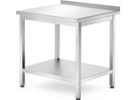 Tavolo A Parete Hendi Con Ripiano - Avvitato, Profondità 700 Mm, Linea Cucina, 800X700X(H)850Mm