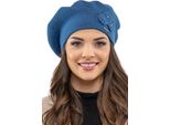 Vivisence Berretto Da Donna Con Aggiunta Di Lana - Caldo Cappello Classico Da Donna Elegante Cappello Invernale Da Donna - Cappelli A Maglia Per L'inverno Autunno - Blu
