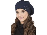 Vivisence Berretto Da Donna Con Aggiunta Di Lana - Caldo Cappello Classico Da Donna Elegante Cappello Invernale Da Donna - Cappelli A Maglia Per L'autunno - Blu Scuro
