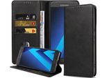 Smartphonica Samsung Galaxy A5 2017 Custodia In Ecopelle Con Chiusura Magnetica E Porta Carte A Libro - Nero