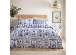 Furn - Set Di Biancheria Da Letto "Frieze"" RV3436 (Letto Singolo) (Blu/Bianco)"