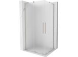 Mexen Velar L Duo Cabina Doccia Scorrevole 100 X 90 Cm, Brina, Nichel Spazzolato - 871-100-090-02-33-97
