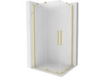 Mexen Velar Duo Cabina Doccia Scorrevole 90 X 80 Cm, Smerigliata, Oro Spazzolato - 871-090-080-32-55