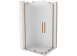 Mexen Velar Duo Cabina Doccia Scorrevole 90 X 80 Cm, Brina, Rame Spazzolato - 871-090-080-32-65