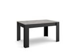 Tavolo Da Pranzo, 140X90X76Cm, Per 6 Persone, Tavolo Cucina, Cemento E Nero