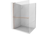 Mexen Kioto+ L Parete Doccia Con Ripiano Walk-In 120 X 200 Cm, Trasparente, Rame Spazzolato - 800-120-123-65-00