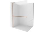 Mexen Kioto+ L Parete Doccia Con Mensola Walk-In 100 X 200 Cm, Brina, Rame Spazzolato - 800-100-123-65-30