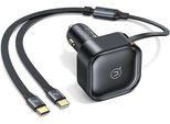 Usams ŁAd. Con Cavo Retrattile2Xusb-C C41 Pd 30W Fast Charge Black/Black Con Cavo Retrattile2Xusb-C C41 Pd 30W Carica Rapida Nero/Nero Cc220Cc01 (Us-Cc220)