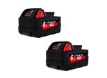 Batteria Agli Ioni Di Litio Da 18 V, Capacità 6000 Mah, Design Ricaricabile, 18 V, Confezione Da 2 Pezzi 6,0 Ah