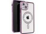 Avizar, Custodia Diamantata Per Iphone 13 - Protezione Magsafe Con Bordo In Strass, Viola