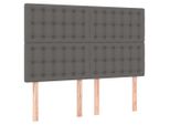 Vidaxl Testiere 4 Pz. Grigio 72X5X78/88 Cm In Similcuoio