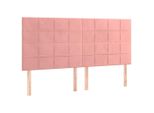 Vidaxl Testiere 4 Pz. Velluto Rosa 100X5X78/88 Cm
