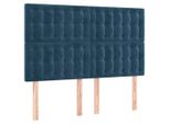 Vidaxl Testiere 4 Pz. Velluto Blu Scuro 72X5X78/88 Cm
