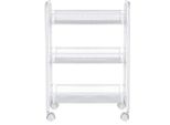 Carrello Portavivande A 3 Livelli Per Cucina Cestello Per Frutta E Verdura Cestello Con Ruote Cassette - Bianco