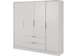 Armadio Moderno In Cashmere Con Specchio Centrale - Dimensioni: 206 X 200 X 51 Cm - Eleganza E Funzionalità