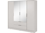 Armadio Moderno In Cashmere Con Specchio Centrale - Dimensioni: 206 X 200 X 51 Cm - Eleganza E Funzionalità