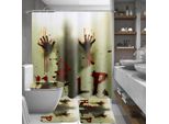 180X180Cm Mani Insanguinate Bagno Tenda Da Doccia Impermeabile Tappeti Da Bagno Non Scivolosi Tappeto Da Bagno Coprire Il Pavimento Regalo - A