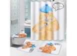 150/180X180CM Tenda Da Doccia Impermeabile Per Bagno Con 12 Ganci A C In Plastica Bianca - 150X180Cm