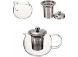 600/950/1300Ml Teiera In Vetro Trasparente In Acciaio Inox Termoresistente Teiera Infusore - 1300ML