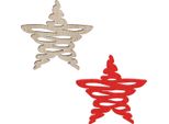 Decorazioni Natalizie A Forma Di Stella In Legno Rosso Naturale 72 Pezzi Decorazioni Sparse Da 4 Cm, 72 Pezzi