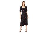 Dorothy Perkins - Abito Midi Foderato Da Donna DP4854 (40 It) (Nero)