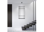 Specchio Da Parete Nero Talos Black Specchio Quadrato 60X120 Cm - Specchio Da Parete Di Grandi Dimensioni Con Linee Decorative - Specchio Da Bagno Adatto Per Ambienti Umidi Cornice In Alluminio Nero Opaco