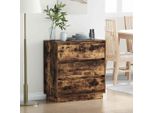 Vidaxl Comodino In Rovere Fumé 71 X 34,5 X 75 Cm Materiale A Base Di Legno