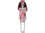 Scheletro Infermiera Decorazione Di Halloween Horror Appeso Sanguinoso Scenario Rosso Vestito Inquietante Spooky Decor Scheletro Appeso Spooky Chic Mostruosità, Colore: Bianco / Beige