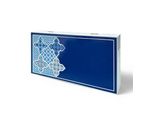 Biggdesign Backgammon A Tessere Blu, Corpo In Mdf, Chiusura Magnetica, Rivestimento Protettivo Lucido, Superficie Di Gioco Antigraffio, Dadi E Pedine Inclusi
