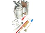 Set Di Attrezzi Per L'apicoltura, Contiene 8 Accessori Essenziali, Materiali Resistenti, Rosso Argento