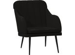 Vidaxl Poltrona Nera 63X76X80 Cm In Velluto