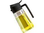 Inf Flacone Spray Olio 470Ml, Dispenser Olio In Vetro Con Spruzzo E Versamento Nero