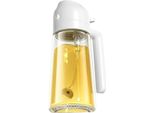 Inf Flacone Spray Olio 470Ml, Dispenser Olio In Vetro Con Spruzzo E Versamento Bianco