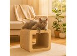 Qls Mobili Da Graffio 3In1 Gatto Cartone Ondulato 37×30×30 Cm Graffiatoio Divano Grotta Beige 11379