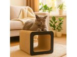 Qls Mobili Tiragraffi 3In1 Cartone Ondulato Per Gatti 37×30×30 Cm Tavola Tiragraffi Grotta Per Sdraiarsi Nero 11381
